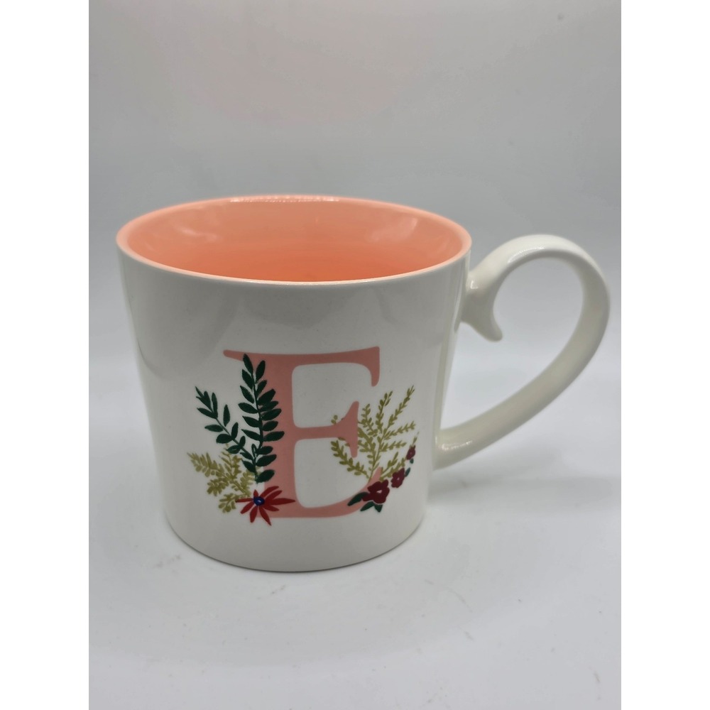 * Opalhouse Brand * - Stoneware Festive Monogram Mug Letter "E" 16 oz Capacity